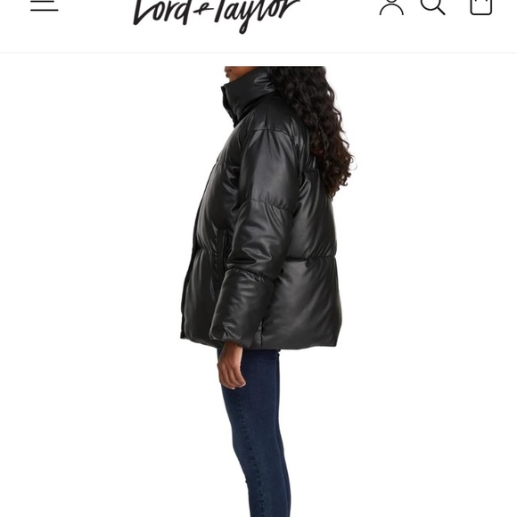 Lord and Taylor NVLT Vegan Leather Puffer - Picture 3 of 5